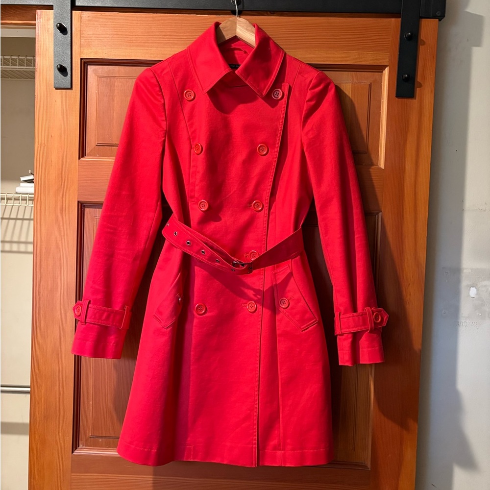 Boston Proper *Sample* Trench Coat / cotton blend / double breast / belted